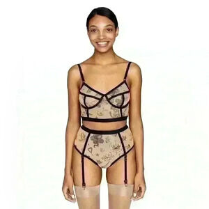 Bustier Bra Tattoo Print Citala  by Less Is Amor